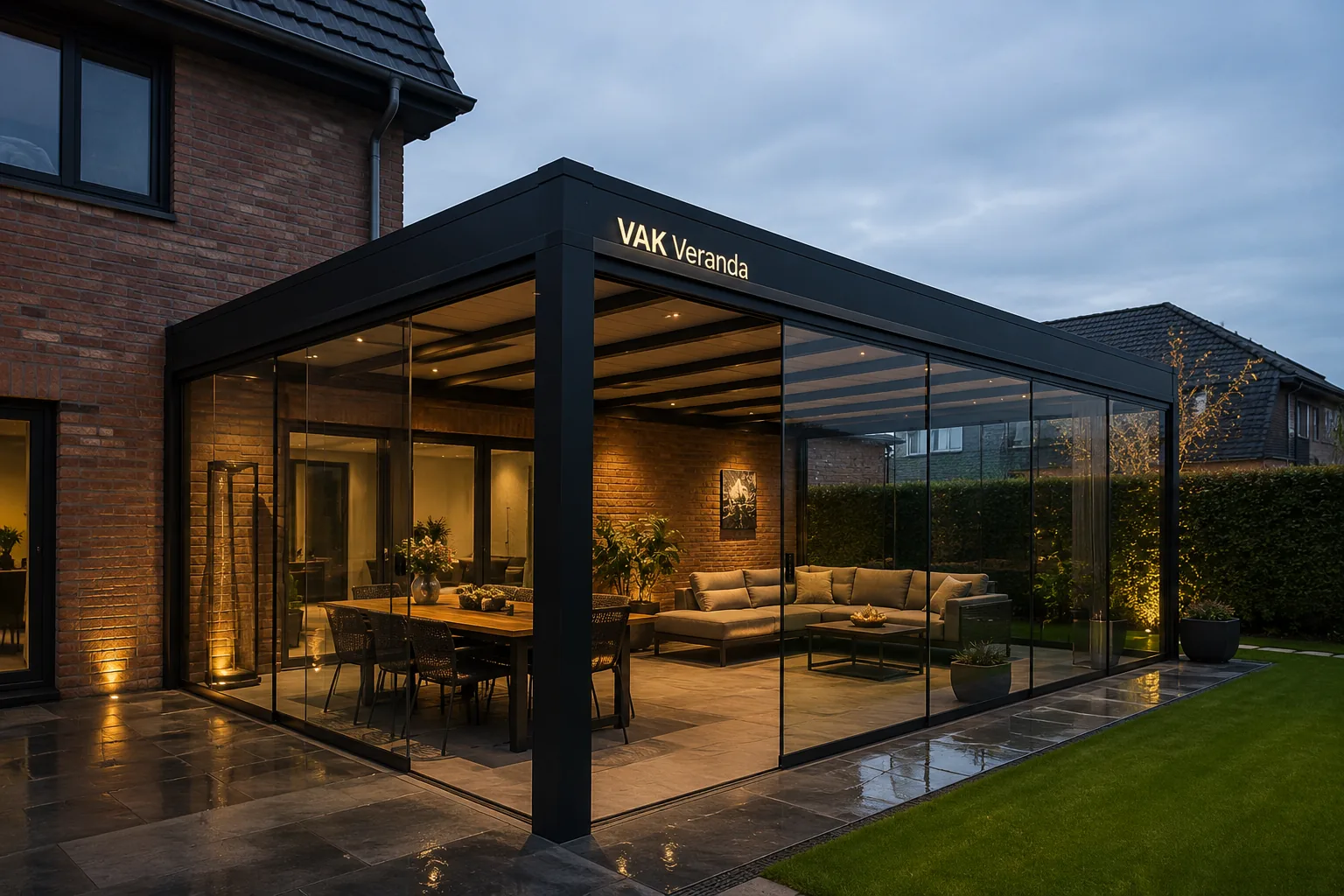 Veranda met glaswanden