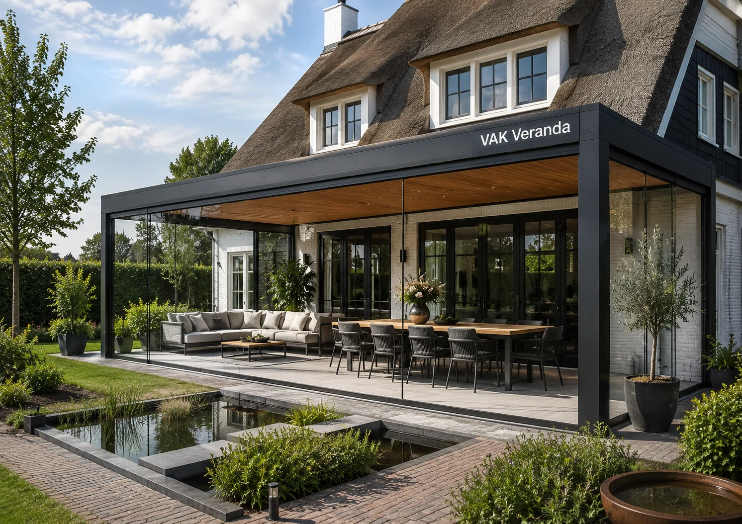 Veranda met zonwering